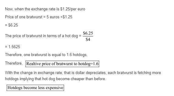 In Munich, a bratwurst costs 5 euros; a hot dog cots $4 at Boston’s Fenway Park. At-example-2