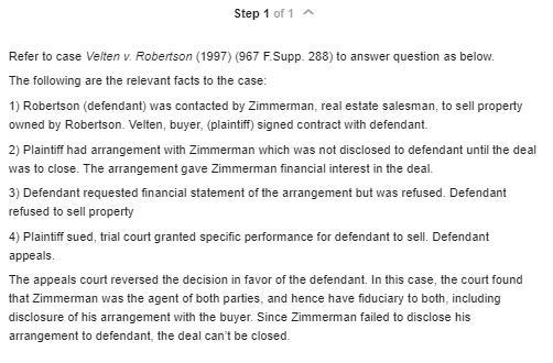 Zimmerman, a real estate salesman, asked Robertson if she was interested in selling-example-1