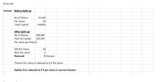 Dillon Corporation splits its common stock 2 for 1, when the market value is $40 per-example-1