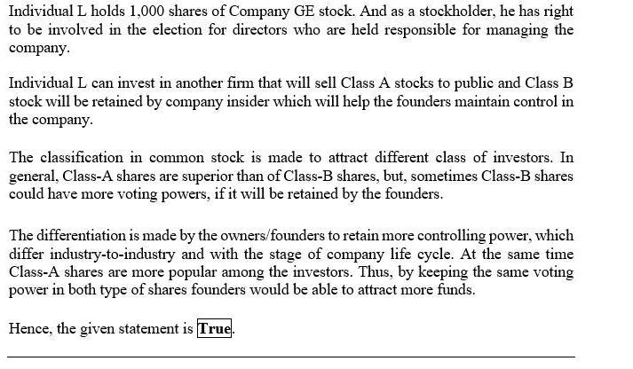 Larry Nelson holds 1,000 shares of General Electric (GE) common stock. As a stockholder-example-1