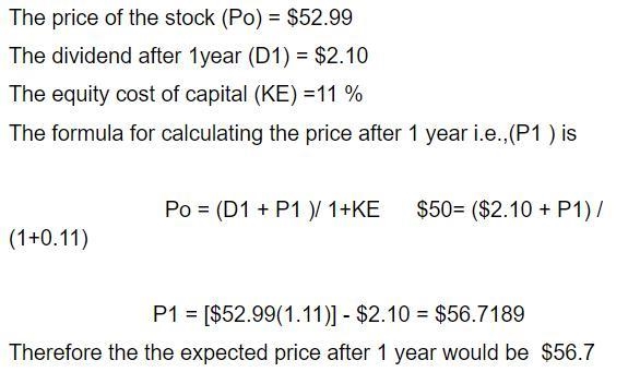 Assume​ Evco, Inc. has a current stock price of $ 52.99 and will pay a $ 2.10 dividend-example-1