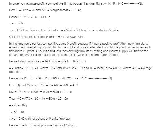 A firm produces a product in a competitive industry and has a total cost function-example-1