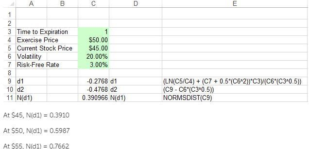 Consider a one-year option with exercise price $50 on a stock with annual standard-example-1