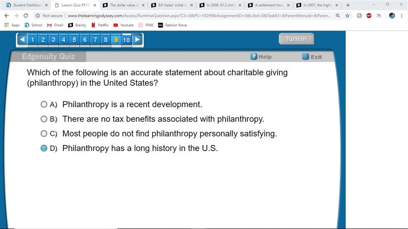 (ANSWER QUICK) Which of the following is an accurate statement about charitable giving-example-1