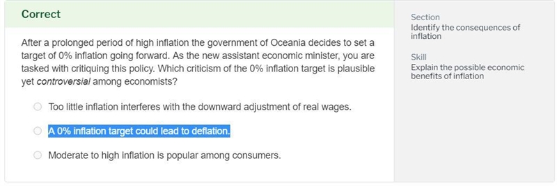 After a prolonged period of high inflation the government of Oceania decides to set-example-1