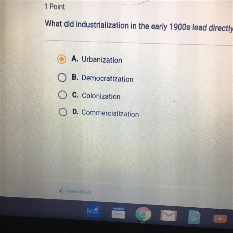 What did industrialization in the early 1900s lead directly to?-example-1