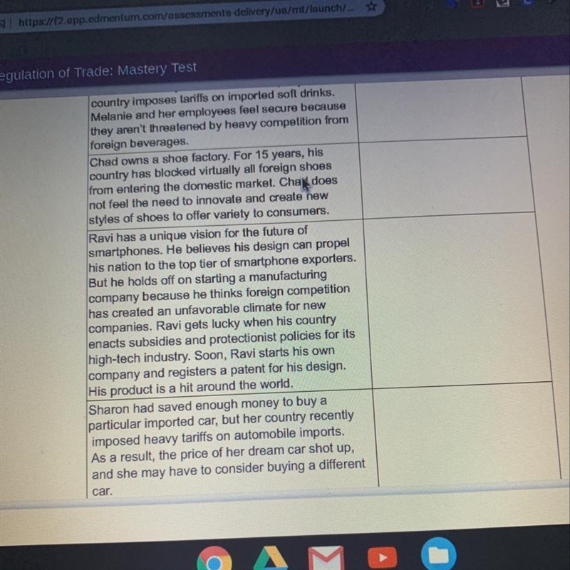 Identify whether each scenario describes a drawback or an advantage of trade regulation-example-1