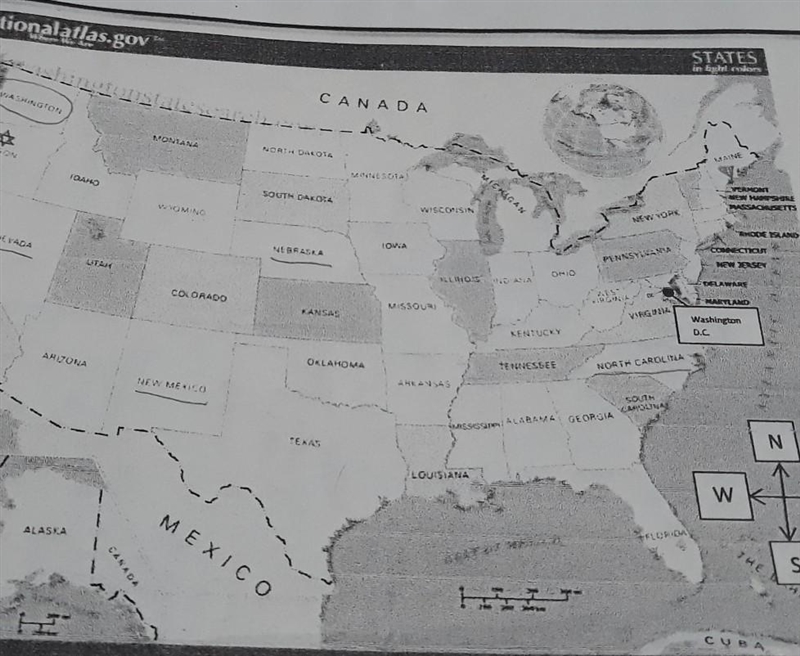 In total There is 50 states just so you know Brianlist hehe 1)What are the 5 states-example-1