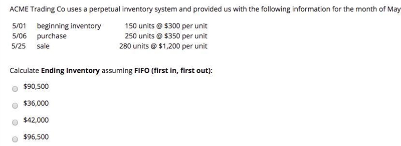 ACME Trading Co uses a perpetual inventory system and provided us with the following-example-1