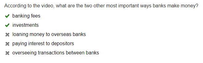 According to the video, what are the two other most important ways banks make money-example-1