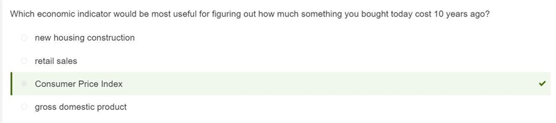 Which economic indicator would be most useful for figuring out how much something-example-1