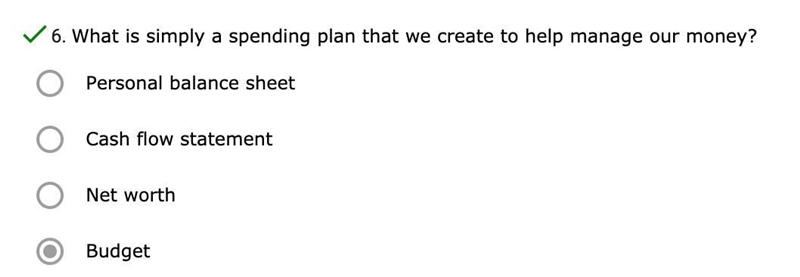 4. What is simply a spending plan that we create to help manage our money? Personal-example-1