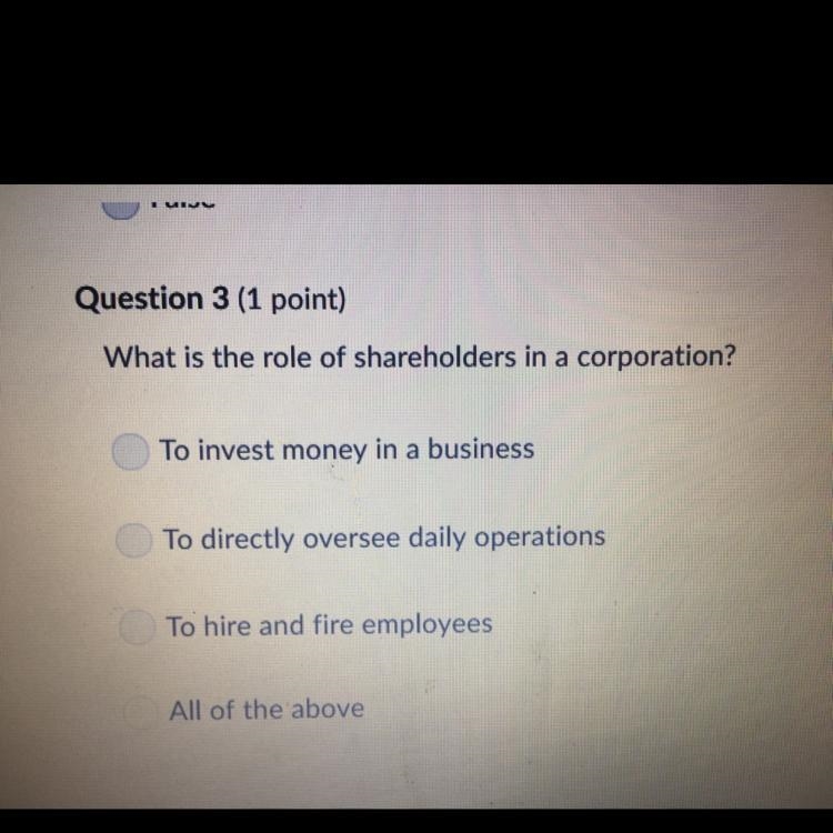 What is the role of shareholders in a corporation ?-example-1