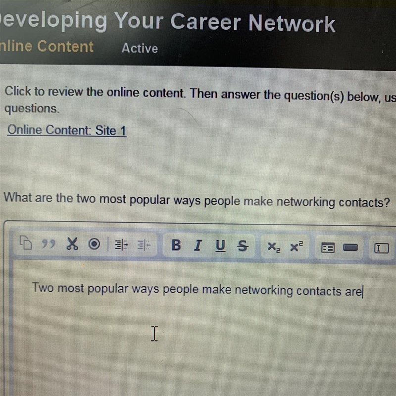 What are the two most popular ways people make networking contacts?-example-1