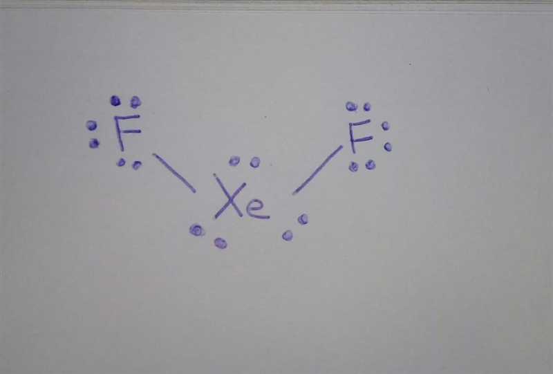 The molecule XeF2 does not obey the octet rule. Draw its Lewis structure and state-example-1