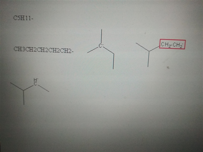 Write the structures for all the isomers of the â€“C5H11 alkyl group.-example-1