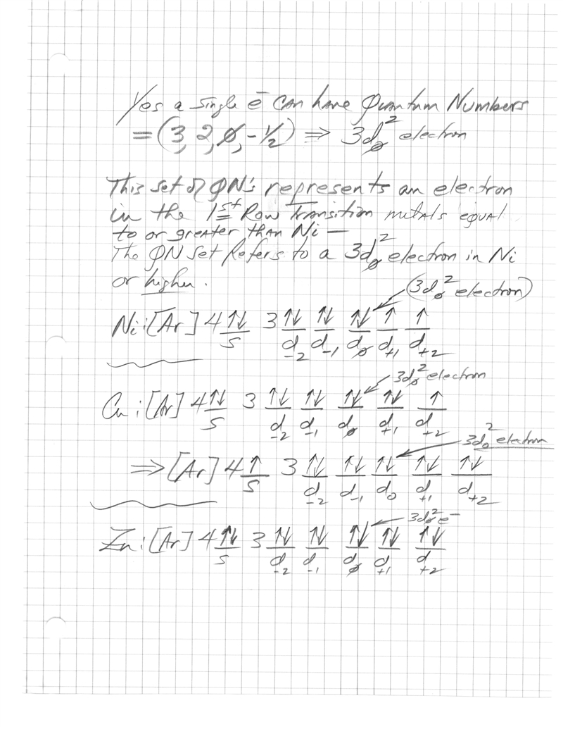 A single electron can have the following set of quantum numbers: n=3, l=2, ml=0, ms-example-1