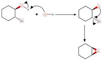 When (1R,2R)-2-bromocyclohexanol is treated with a strong base, an epoxide (cyclic-example-1