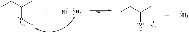 In Part 1, draw a mechanism for the reaction of butan-2-ol with sodium amide. In the-example-1