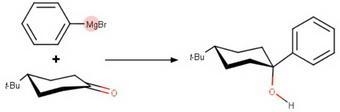 With organolithium and organomagnesium compounds, approach to the carbonyl carbon-example-1