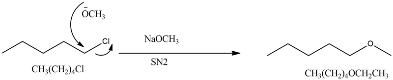 What is the major product for the following reaction? CH3(CH2)4CI +NAOCH3 CH3(CH2)40CH-example-1