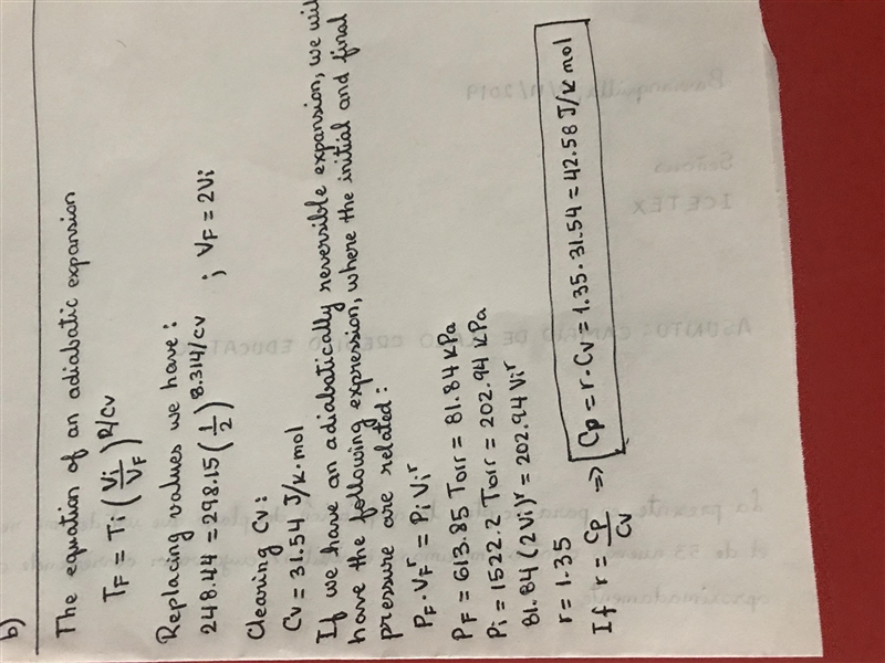 The constant-volume heat capacity of a gas can be measured by observing the decrease-example-1