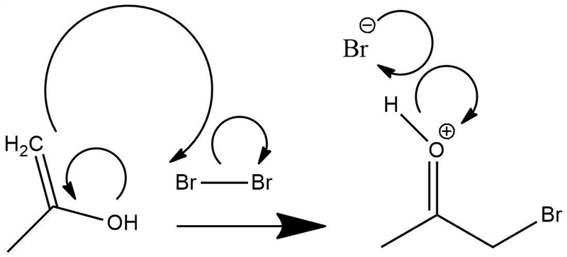 Aldehydes and ketones can be halogenated at their α-position by reaction with Cl2, Br-example-1