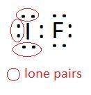 2. How many lone pairs are assigned to the iodine atom in IF? b.1 c. 2 d. 3 a. 0 e-example-1