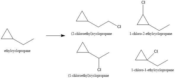 Draw all of the monochlorination products that you might obtain from the free-radical-example-2