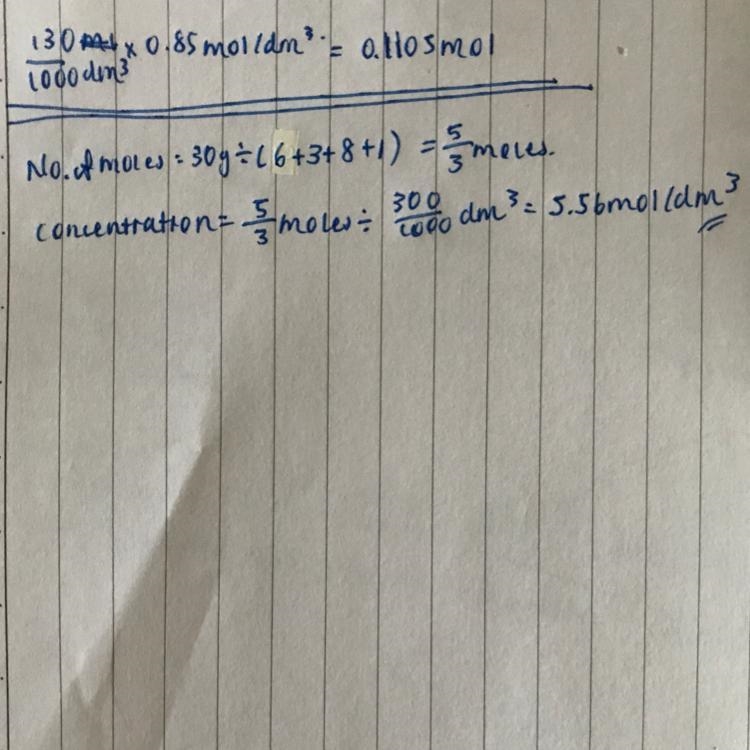 What is the concentration in molarity of a solution made using 30.0 grams of CH3OH-example-1