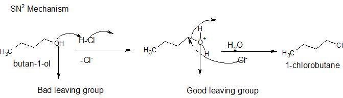 n-Butanol (CH3CH2CH2CH2OH) and t-butanol ((CH3)3COH) are converted to their corresponding-example-2