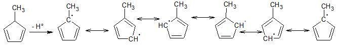 Practice the Skill 10.03 5-Methylcyclopentadiene undergoes homolytic bond cleavage-example-1