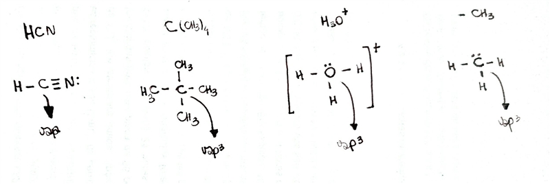 Determine the hybridization around the central atom for each of the following molecules-example-1