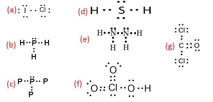 Write Lewis structures for the following molecules: (a) ICl, (b) PH3, (c) P4 (each-example-1