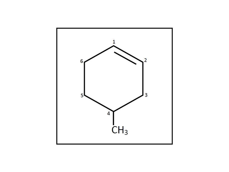 What is the IUPAC name for the following compound? Question 10 options: 1-methyl-3-cyclohexene-example-1