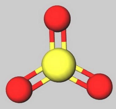 Draw a molecular model of sulfur trioxide.-example-1