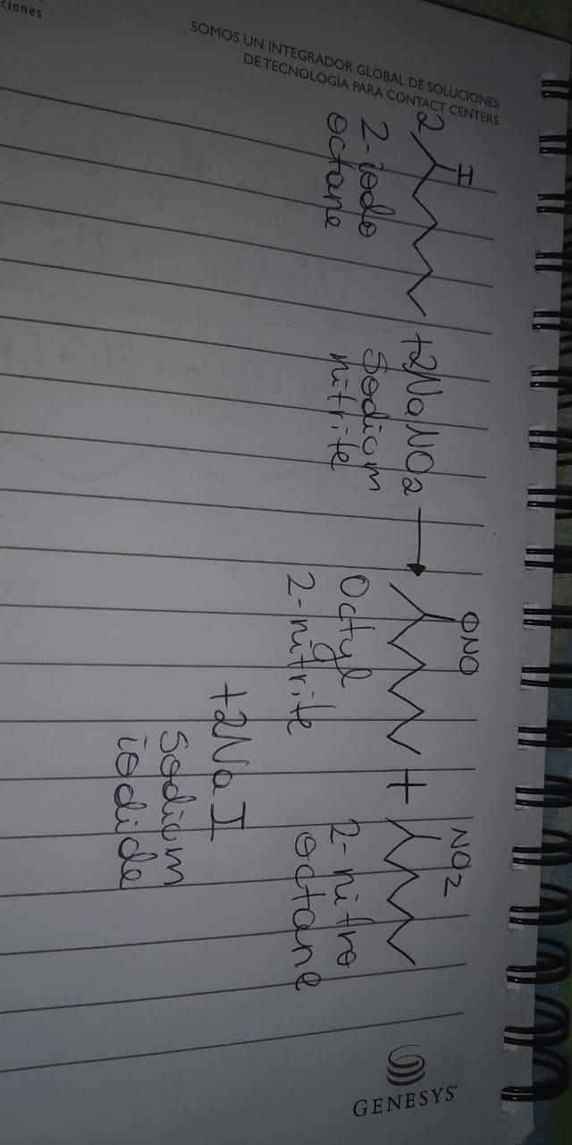 Sodium nitrite (NaNO2)reacted with 2−iodooctane to give a mixture of two constitutionally-example-1