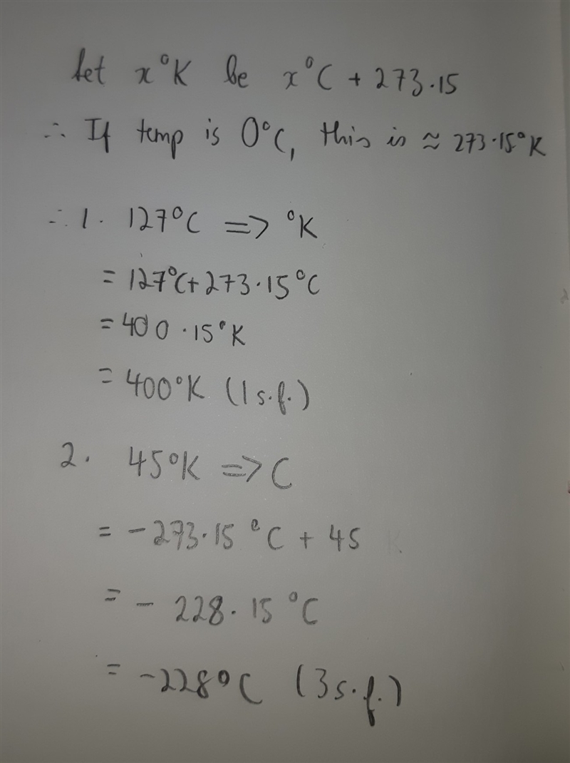 Please help fast!! 1. if you have a gas at 127 degrees C, what is it's absolute temperature-example-1