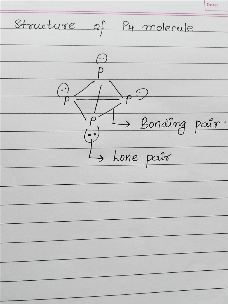 White phosphorus is composed of tetrahedral molecules of P4 in which every P atom-example-1