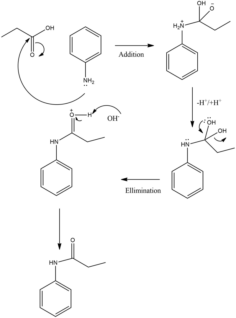 Draw the structure of the product(s) formed on mixing propanoic acid and aniline and-example-1