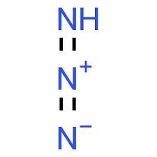 Pure HN3 (atom sequence HNNN) is explosive. In aqueous solution, it is a weak acid-example-1