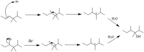 Compounds X, C9H19Br, and Y, C9H19Cl, undergo base-promoted E2 elimination to give-example-3