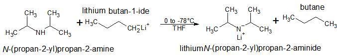 Lithium diisopropylamide is a strong, nonnucleophilic base. It is often freshly prepared-example-1