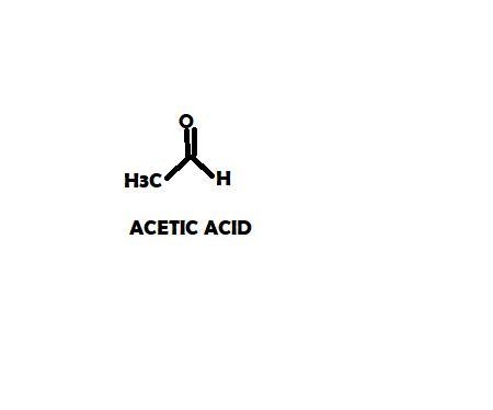 What is the molecular geometry of the left carbon atom (circled) in acetic acid? The-example-1