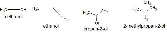 Please explain and rank the order of oxidation of methanol, ethanol, 2-propanol, 2-methyl-example-1