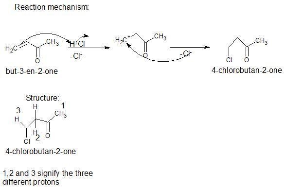 Identify product A from the given 1H NMR data. Treatment of CH2═CHCOCH3 with one equivalent-example-1