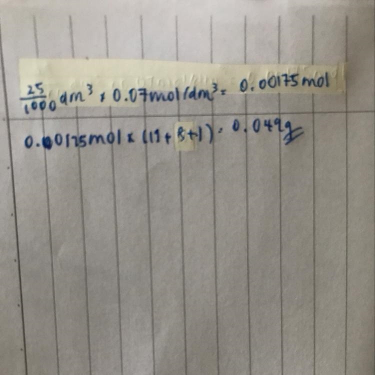 How many grams of KOH are in 25.0 mL of a 0.0700 M solution of KOH?-example-1