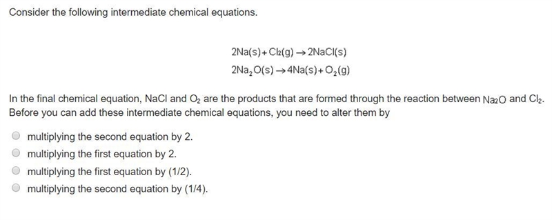 In the final chemical equation, NaCl and O2 are the products that are formed through-example-1