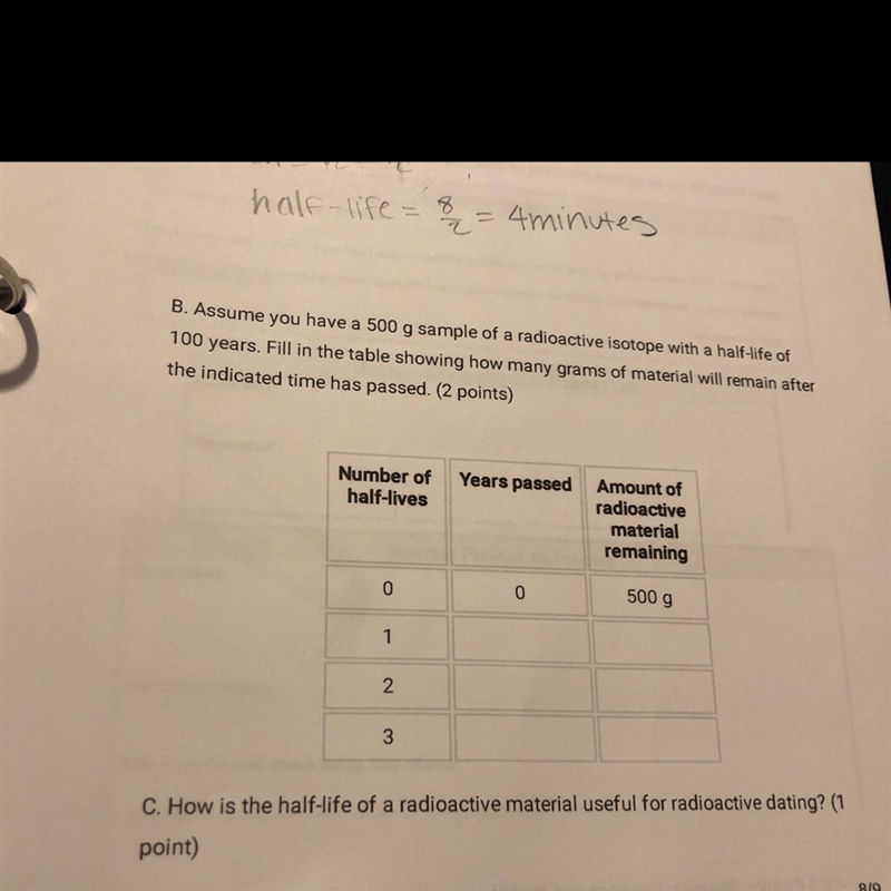 Hi ! Could someone help me out with this last part to my chemistry practice ? Thank-example-1