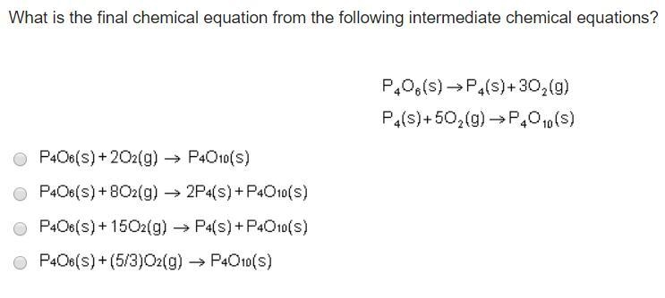 What is the final chemical equation from the following intermediate chemical equations-example-1